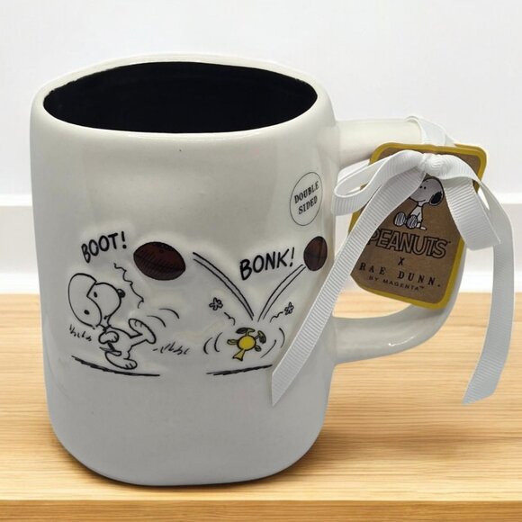 Rae Dunn Other - Rae Dunn Peanuts Game Day Mug, Snoopy & Woodstock Football 16oz Ceramic Cup